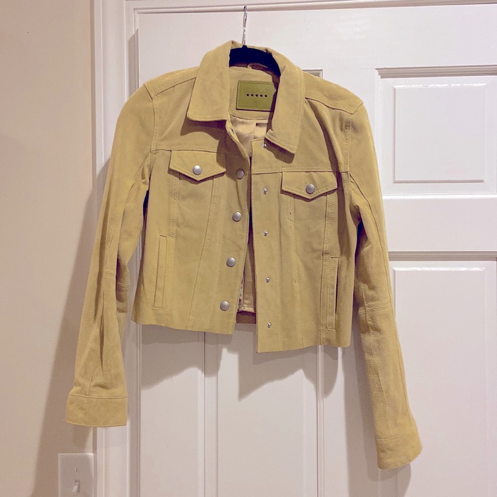 Yellow-green suede XS jacket from blanknyc